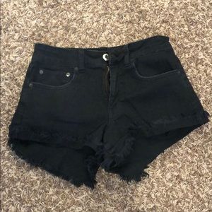 Black Hi-Rise Jean Shorts